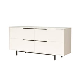 Hanah Home Consola On3-W de 160 cm en Blanco con Patas de Metal, Mueble Versátil y Duradero, Tablero Melamina